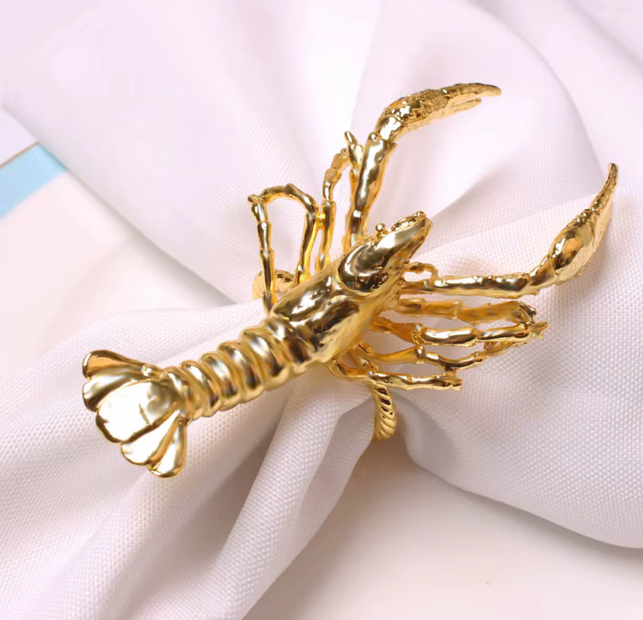 Luxe Lobsta - Antiqued Gold Lobster Napkin Rings (Set of 4)
