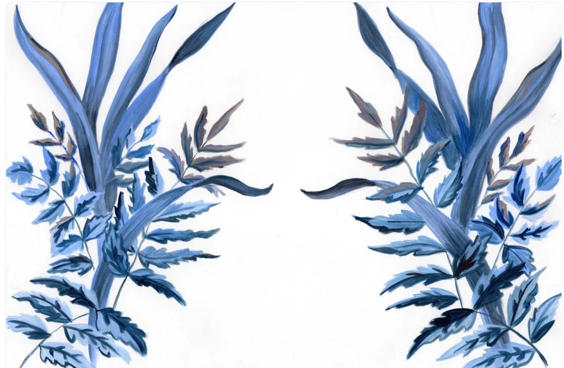 Blue Fern Paper Placemats by Hill and Dale
