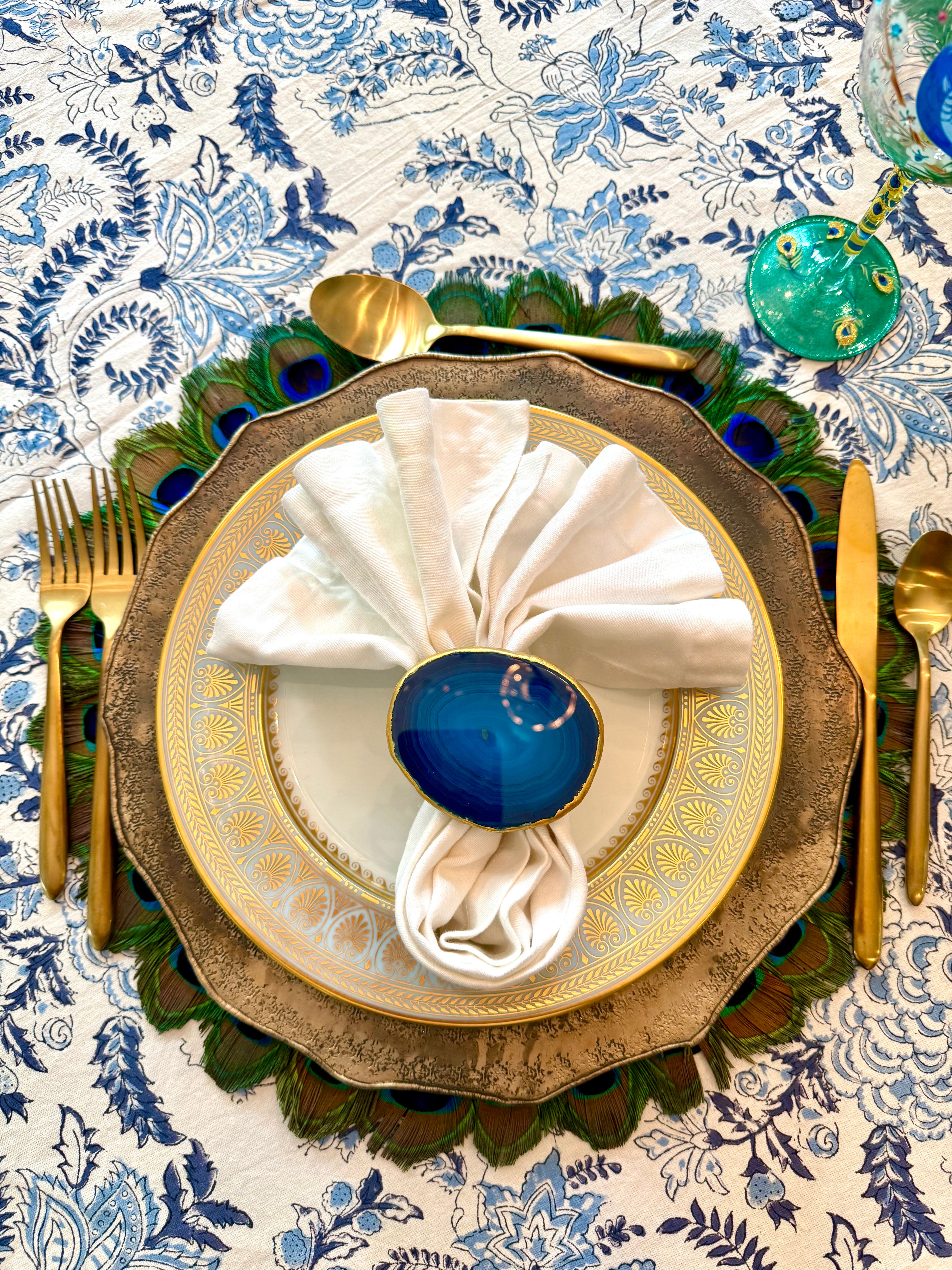 Natural Feather Peacock Placemat