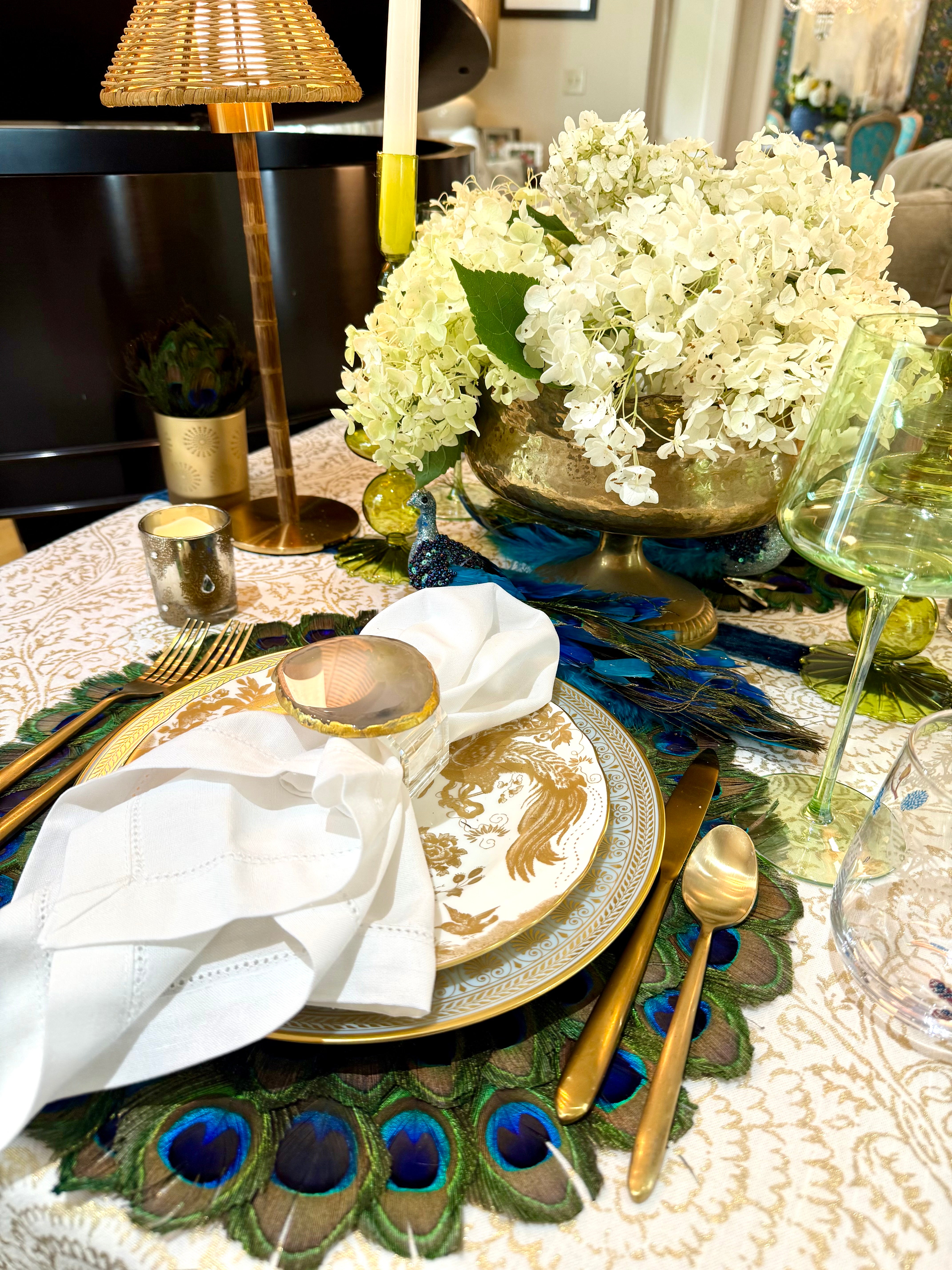 Natural Feather Peacock Placemat