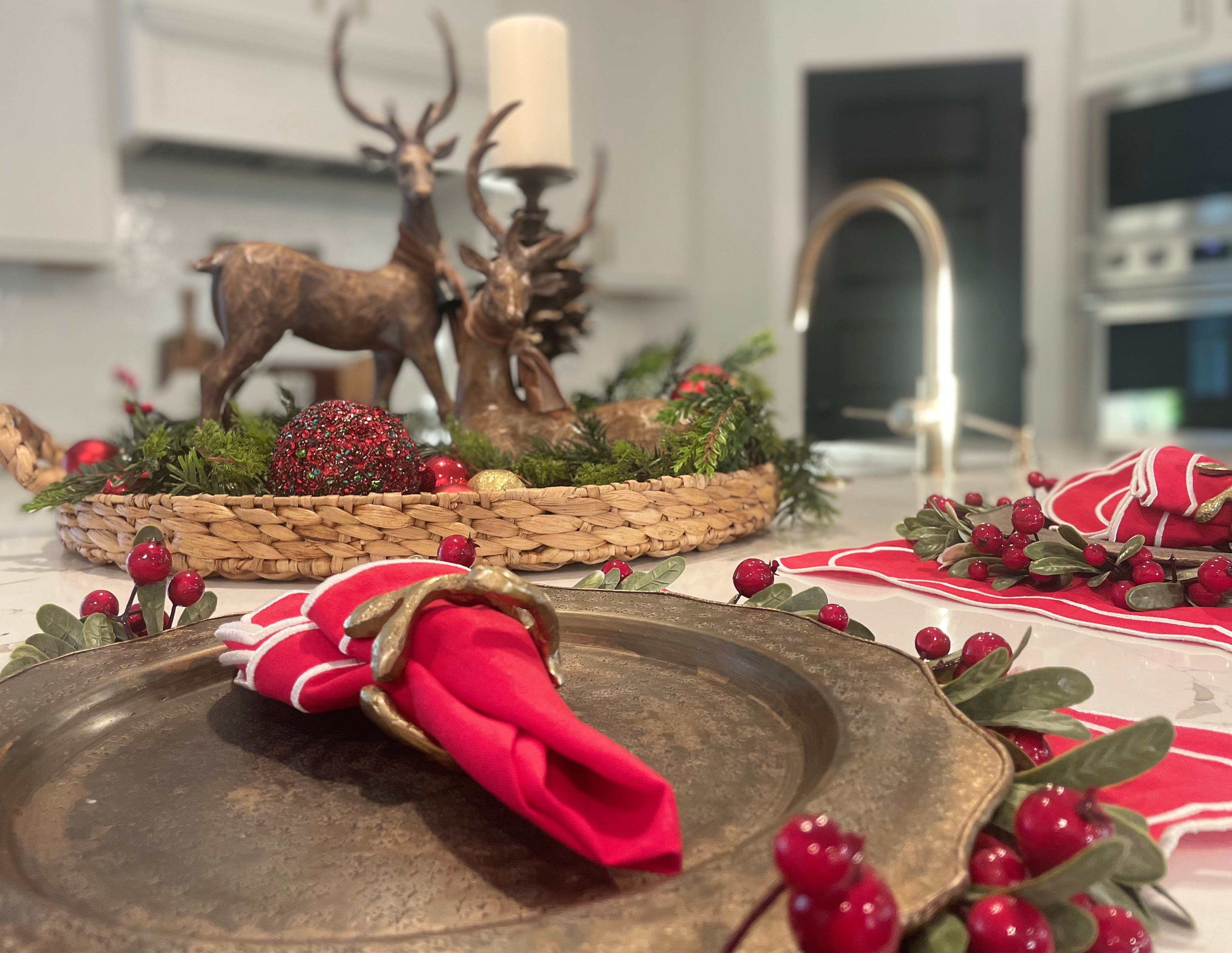 Gold Woodland Napkin Rings - Set of 4