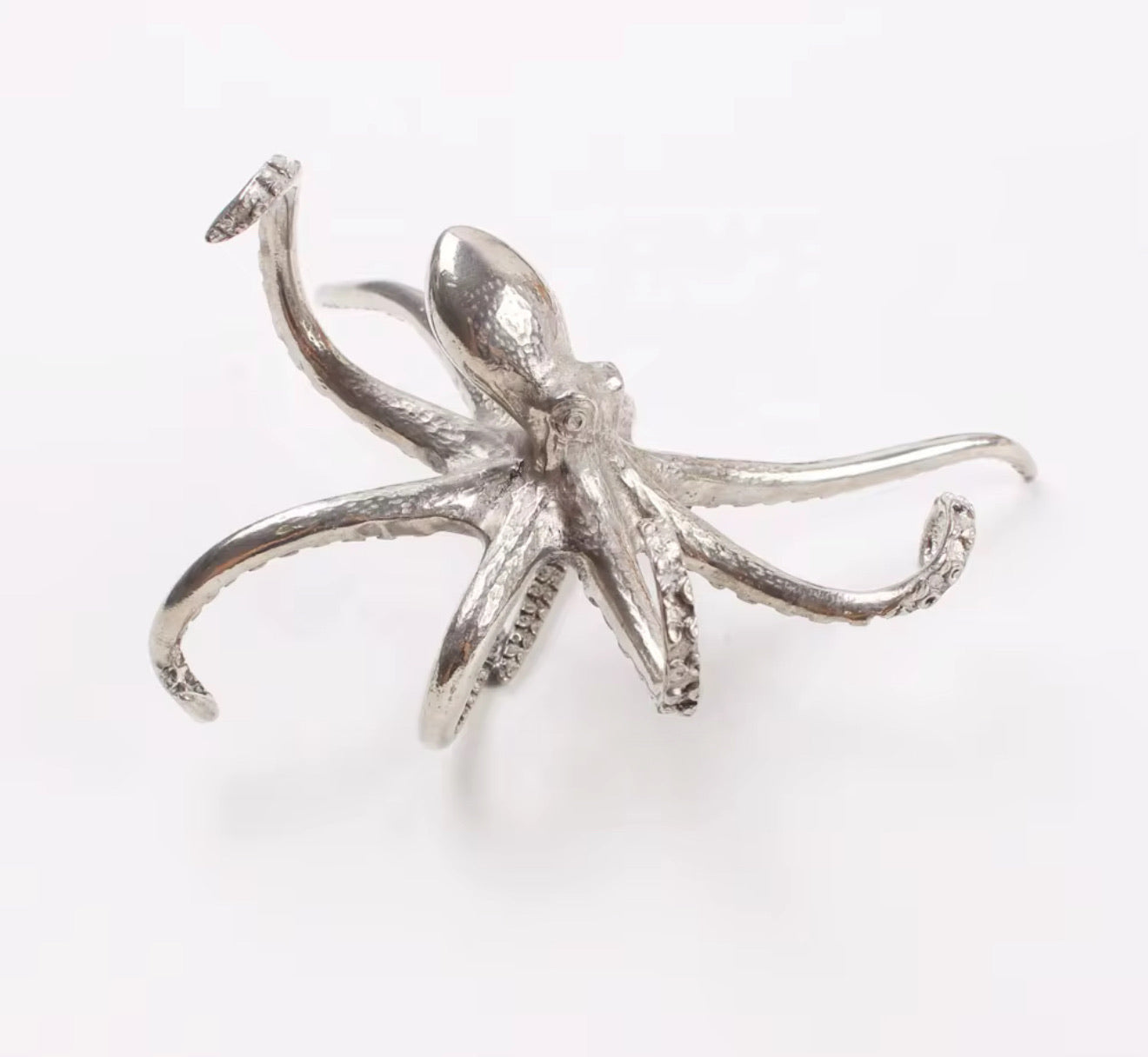 Oracle of The Sea - Pewter Octopus Napkin Rings (Set of 4)