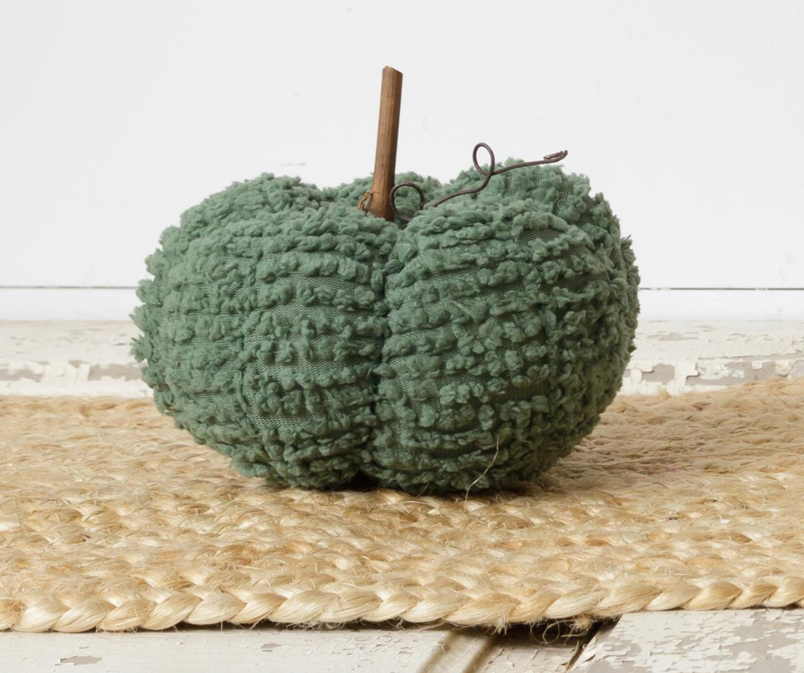 Fun and Festive Green Fabric Pumpkin