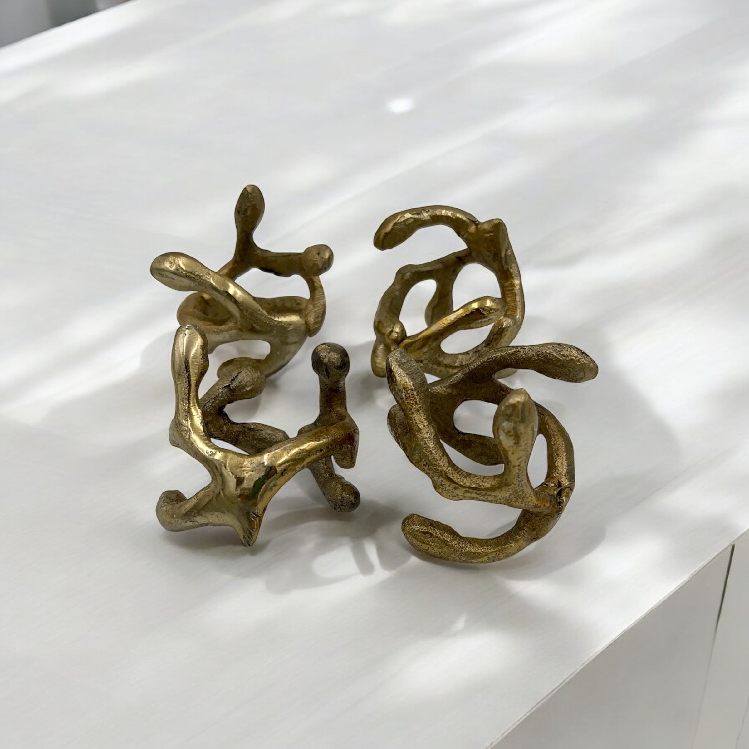 Gold Woodland Napkin Rings - Set of 4