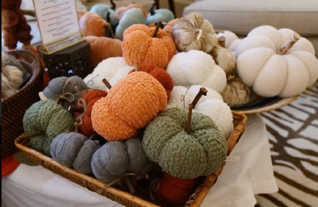 Fun and Festive White Fabric Pumpkin