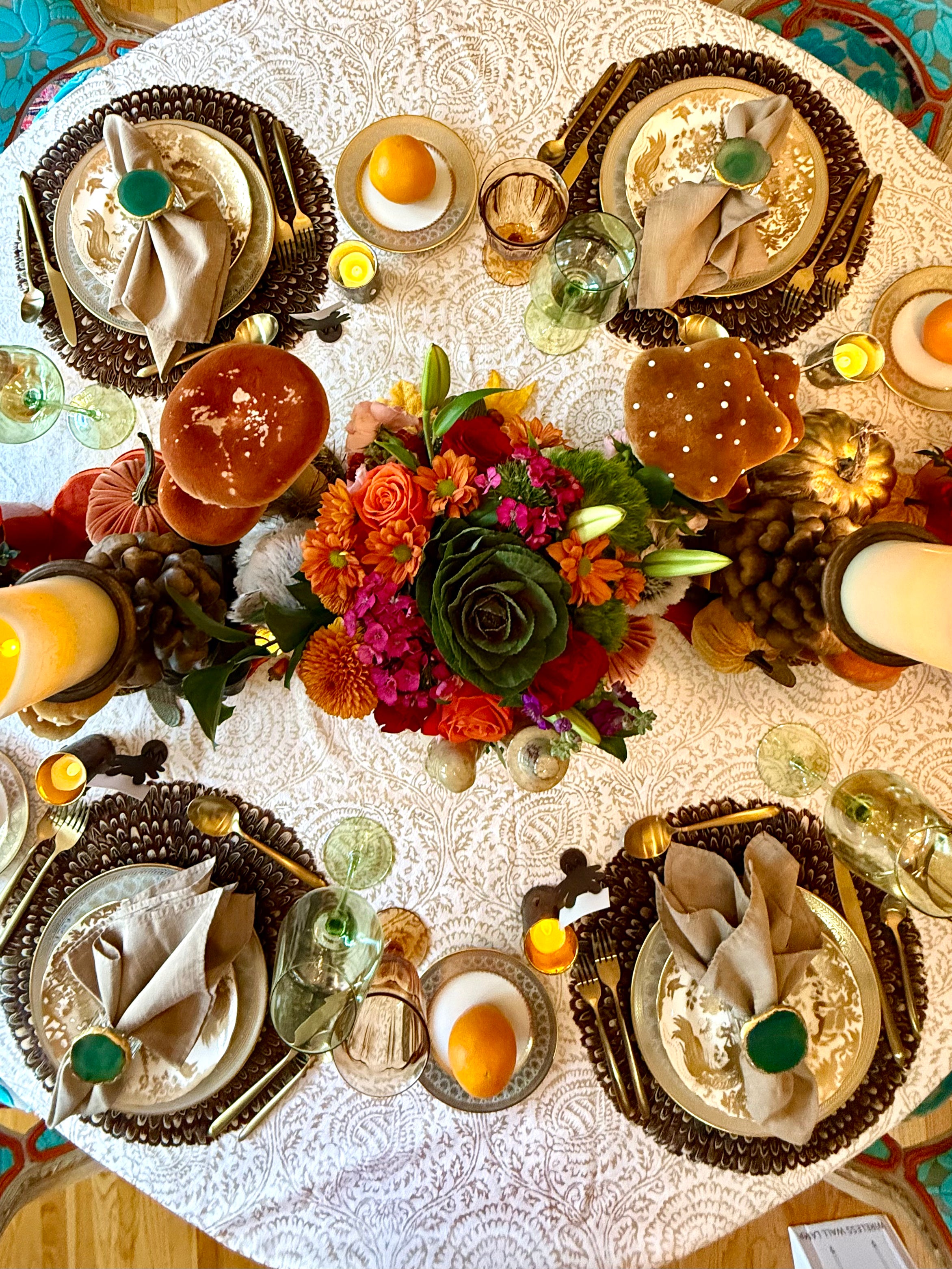 Large Brown Pheasant Feather Placemats
