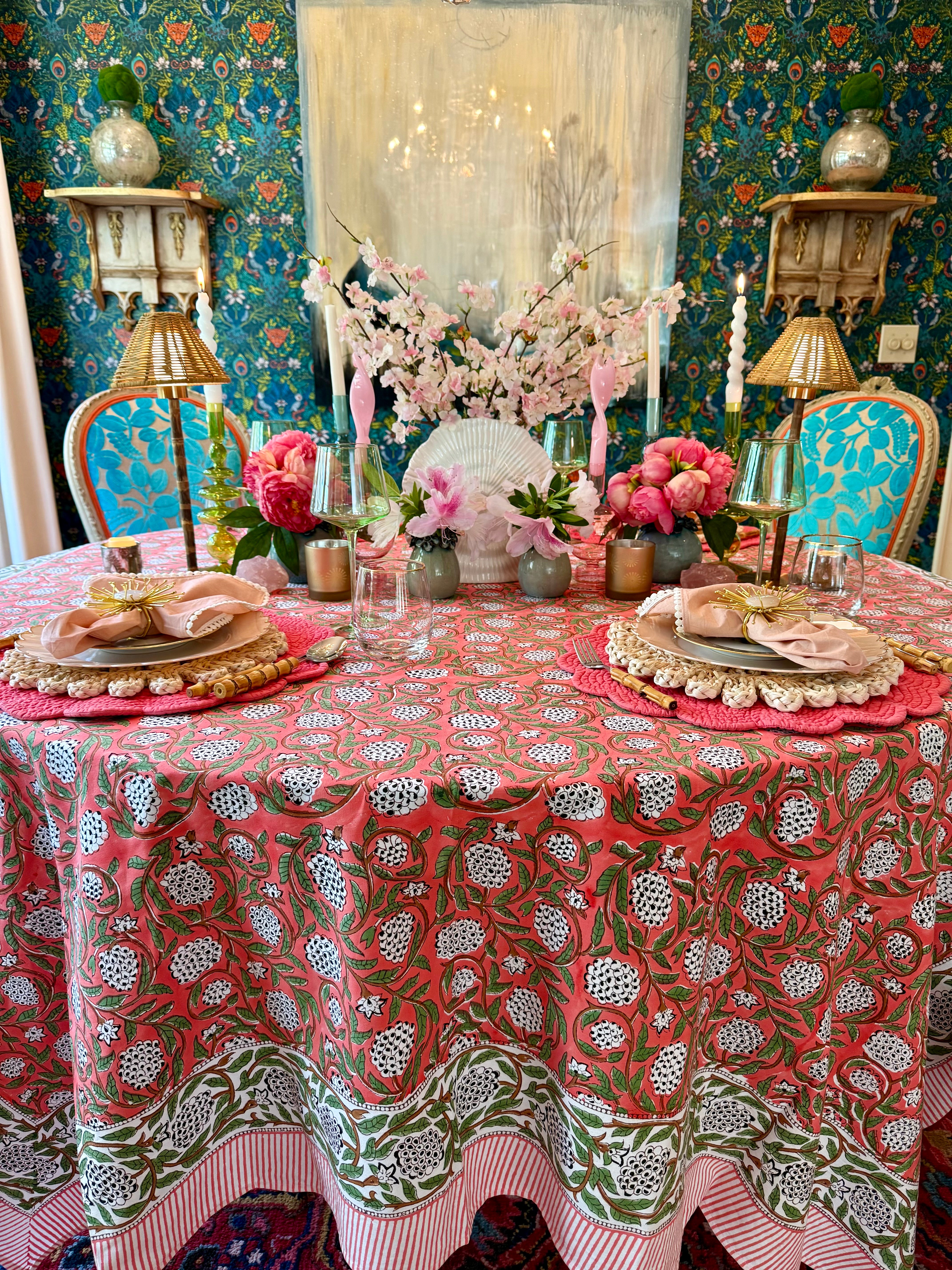 Coral Bloom Tablecloth