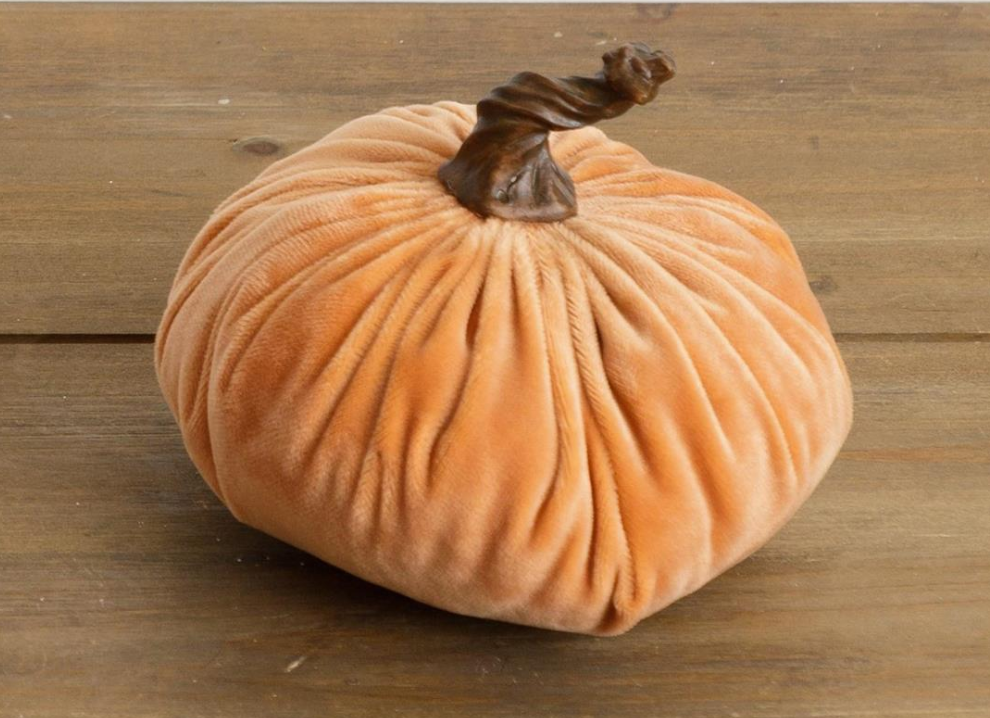 Orange Velvet Pumpkin - Small