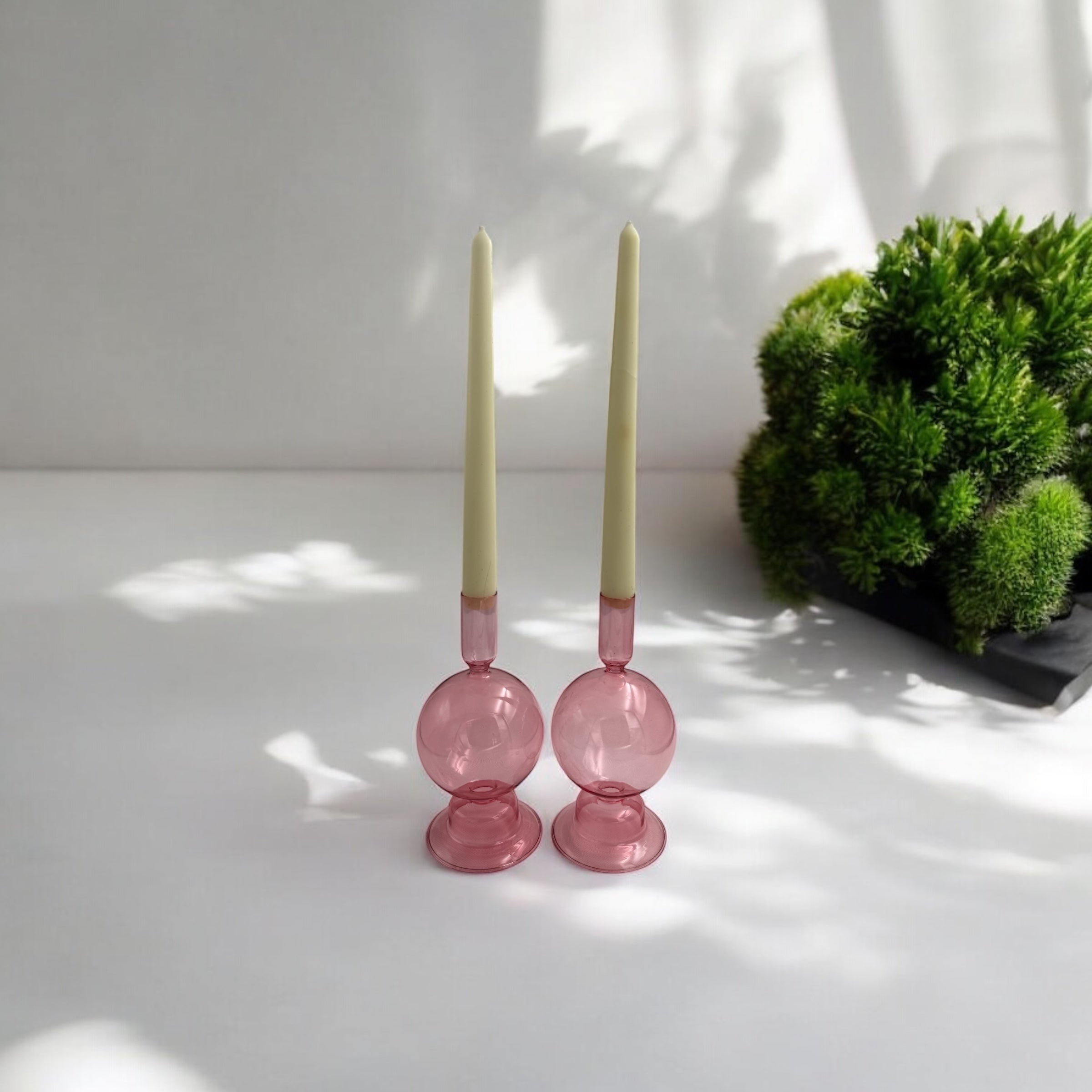 Light & Air Modern Glass Candle Holders