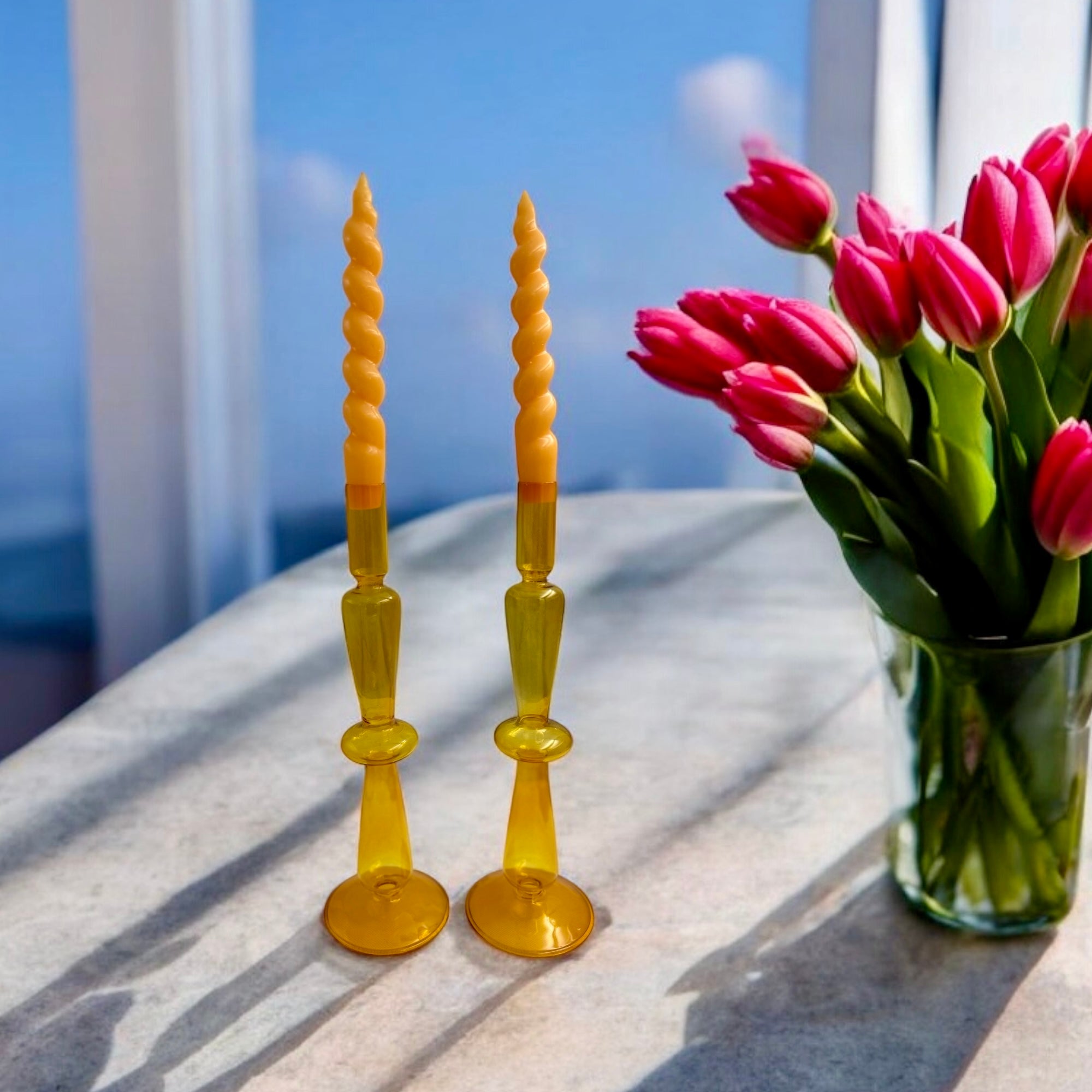 Light & Air Modern Glass Candle Holders