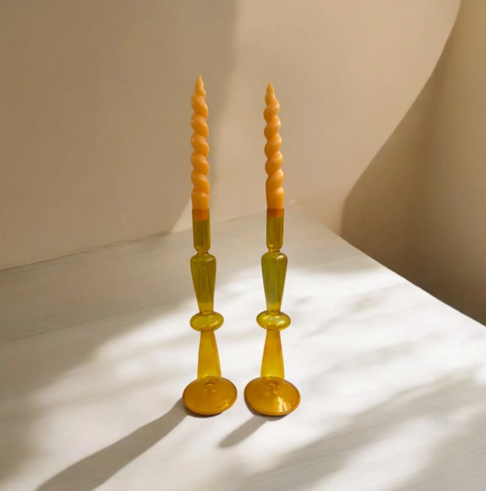 Light & Air Modern Glass Candle Holders