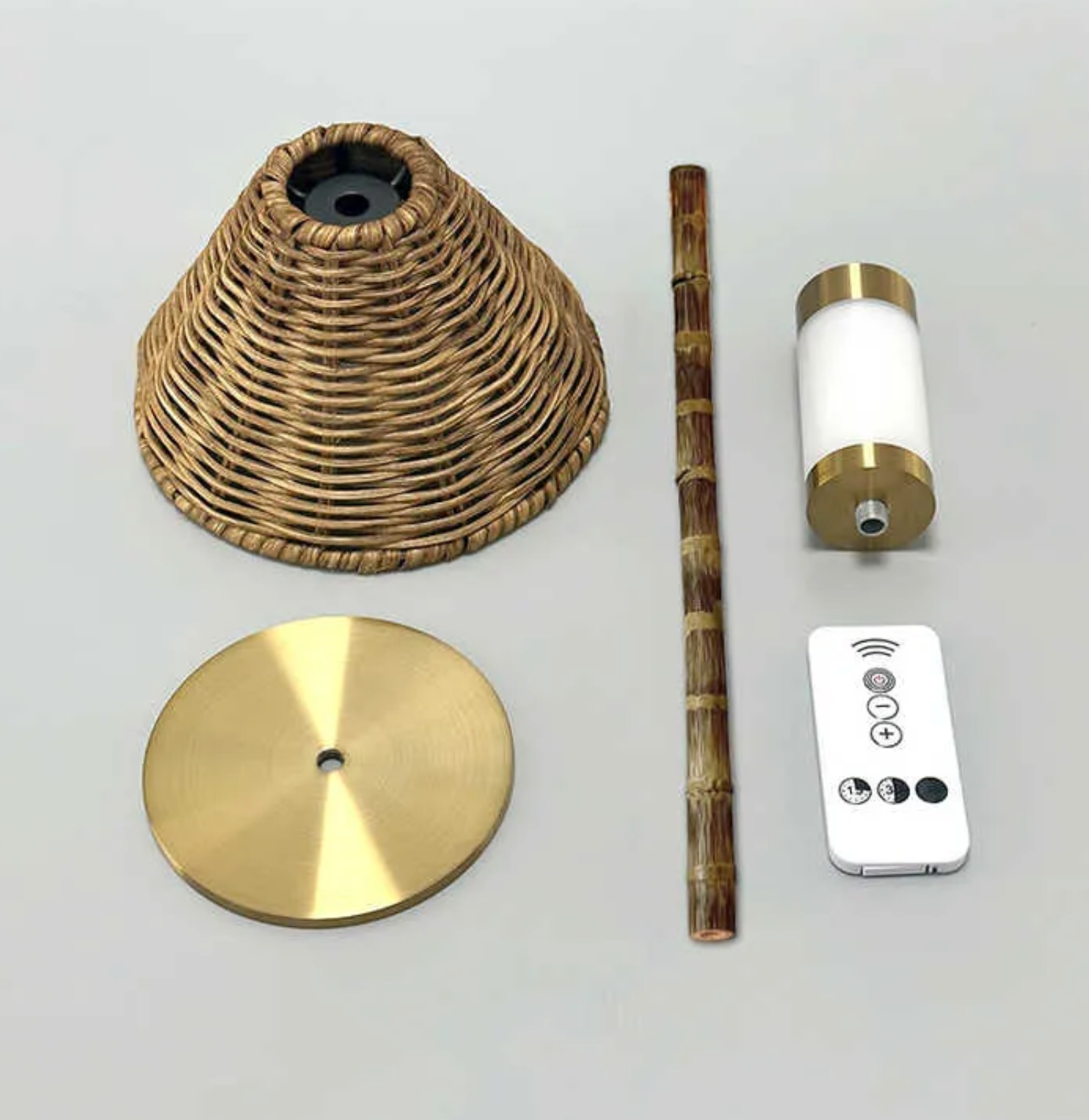 Bamboo & Rattan Rechargeable Lamp