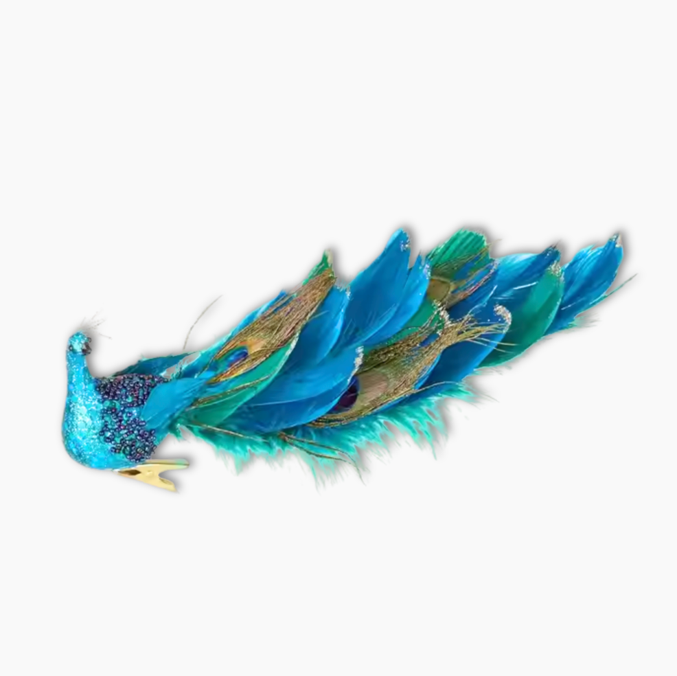 Feathered Peacock Clip On Ornament