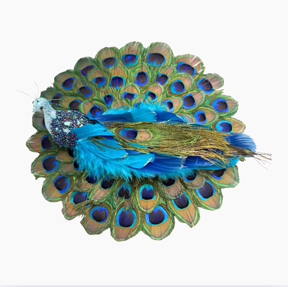 Feathered Peacock Clip On Ornament