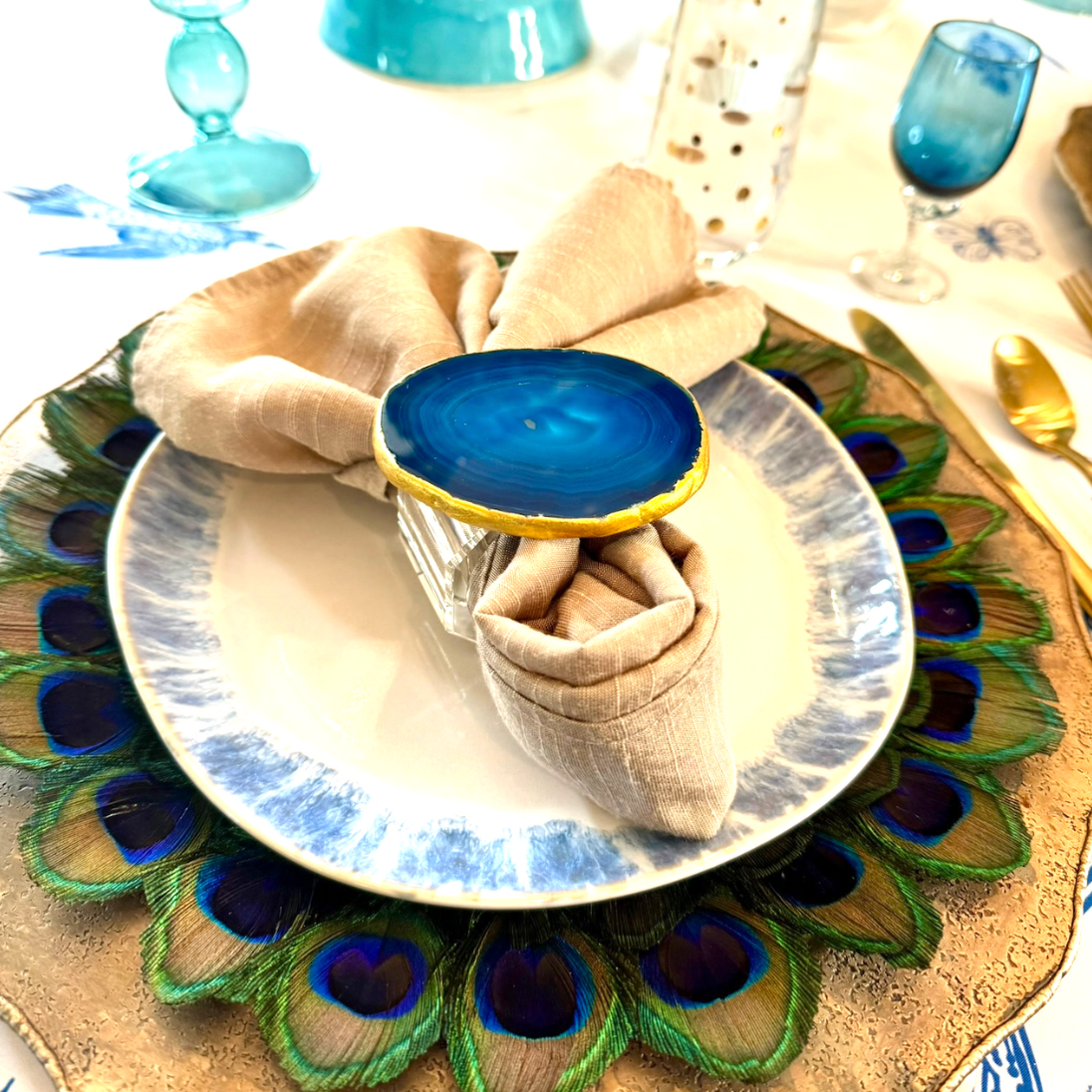 Natural Feather Peacock Placemat